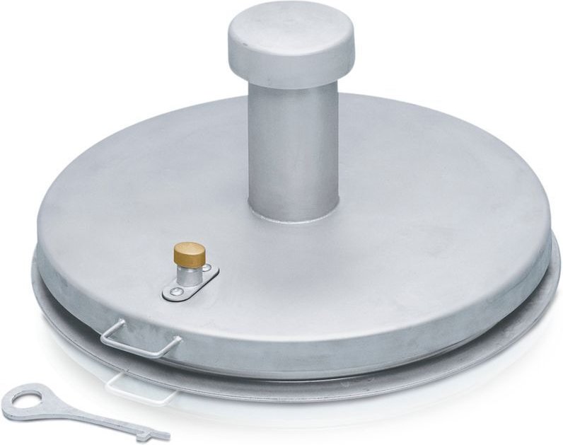 Zarges Brunnenabdeckung in runder Form aus Edelstahl mit Isolierung Durchmesser 1000 mm