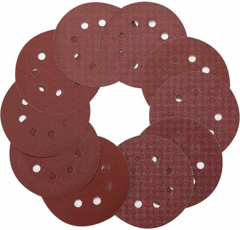 125-mm-Schleifscheibe, 100 Stück Schleifscheiben der Körnung 40/60/80/100/120/180/240/320/400/800 zum Schleifen/Polieren...