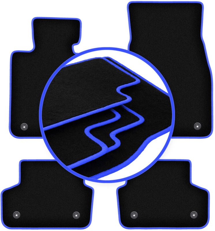 CARLUX-BLUE Autofußmatten für: BMW 5 G30 Limousine (2017-)