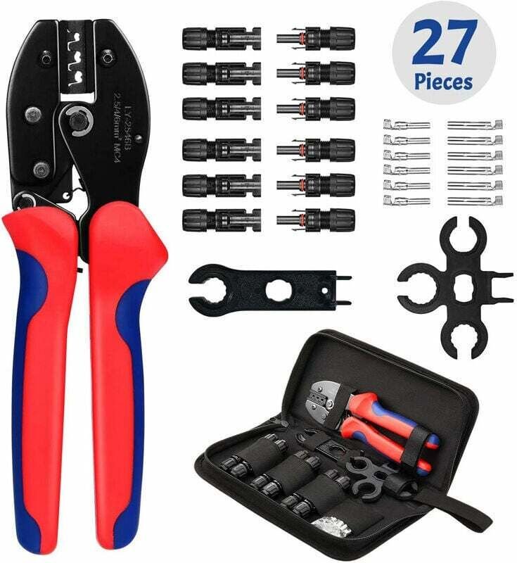 XVX Lilaris Kit d'outils de sertissage solaire comprenant un câble PV de 2,5/4/6,0 mm² pour panneau solaire + 1 paire de...