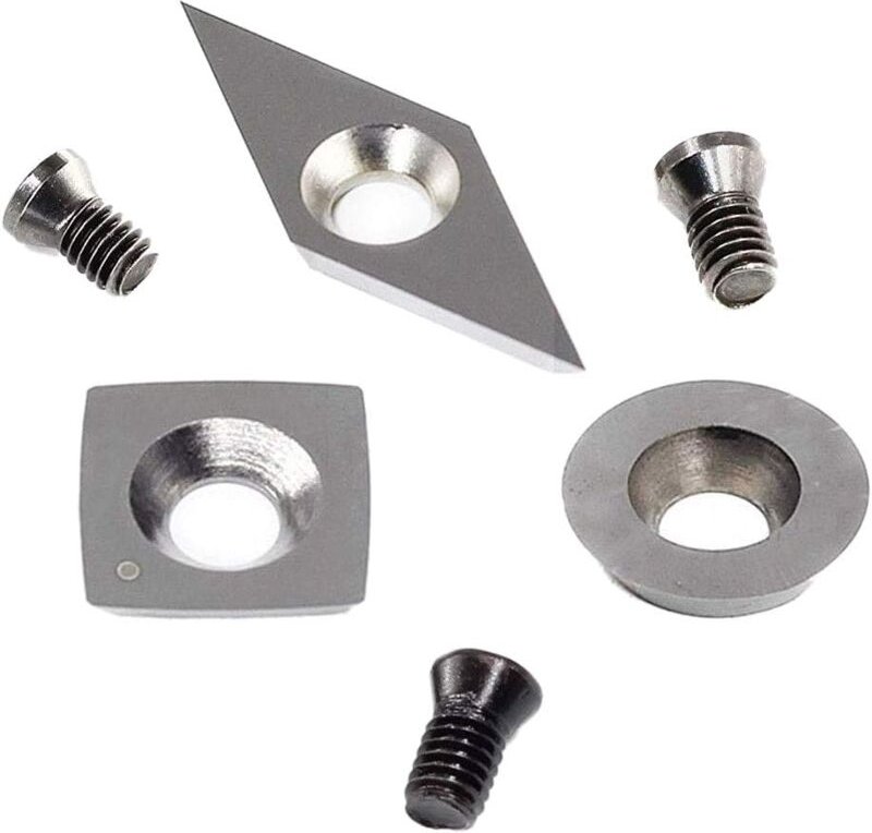 3-teilige Hartmetall-Schneideinsätze für Holzbearbeitungsdrehmaschinen (einschließlich 11 mm Vierkant mit Radius, 12 mm ...
