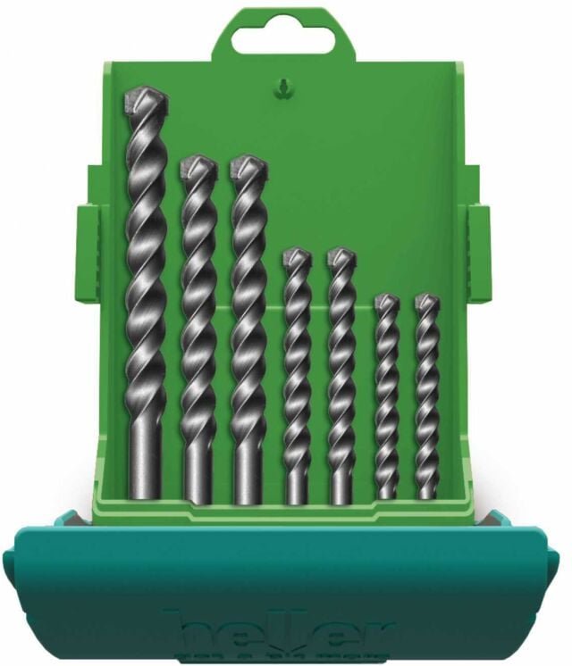 Tools 3015 18037 5 Hartmetall Stein-Spiralbohrer-Set 7teilig 4 mm, 5 mm, 6 mm, 8 mm, 10 mm, 1 - Heller