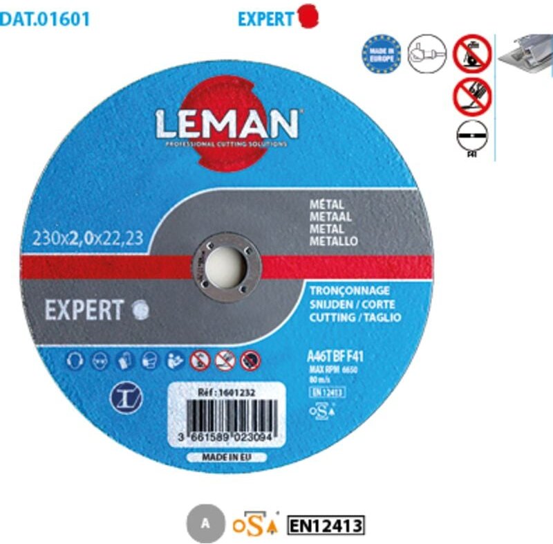 Flacher Metalltrennscheibe Profi ø 230 Bohrung 22,23 Stärke 2mm - 25 Stück in der Box