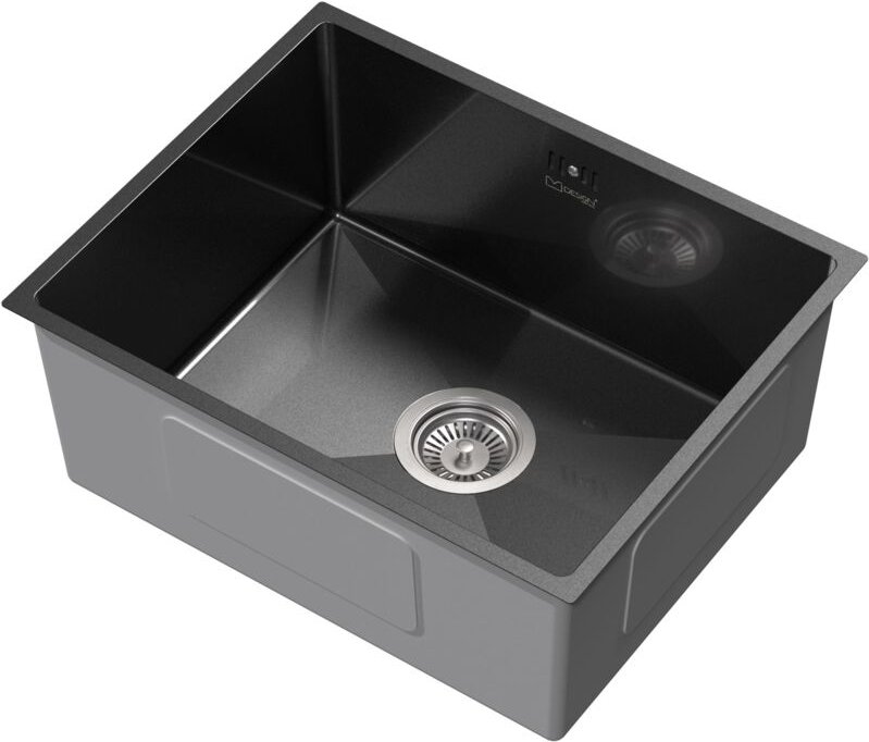 ML-Design Spülbecken Edelstahl 50x40 cm Anthrazit, Küchenspüle eckig, 1 Becken, Einbauspüle Unterbauspüle, Edelstahlspül...