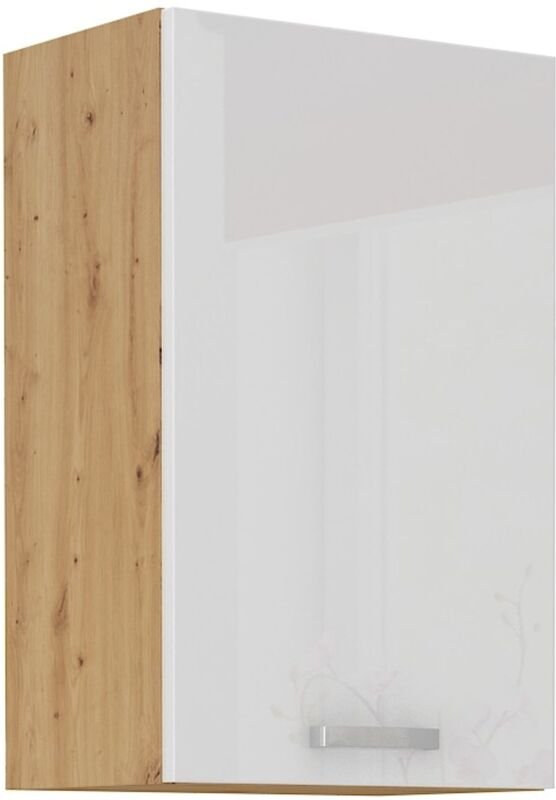 Thumbnail - Küchen Preisbombe - Hängeschrank 50 cm Eiche Artisan + Weiß Hochglanz Küchenzeile Küchenblock Küche