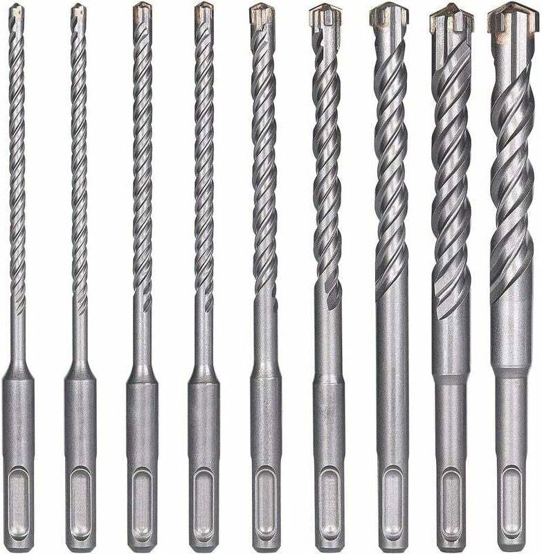 Hochwertige Betonbohrer – SDS-Plus Elektro-Schlagbohrer-Set, 9 Stück, für Beton, Ziegel, Naturstein