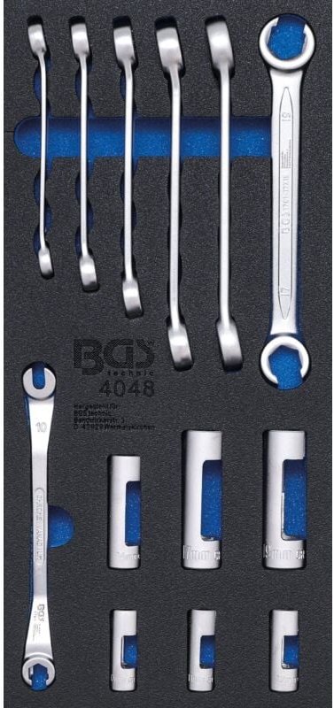 Werkstattwageneinlage 1/3: Offene Ringschlüssel und Spezial-Einsätze (10 mm (3/8")) 13-tlg.