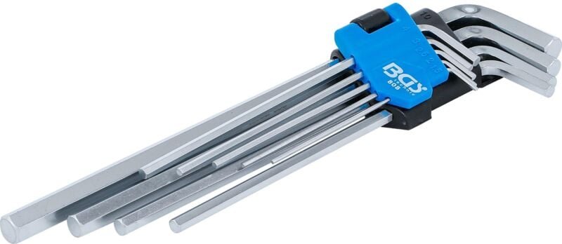 Bgs Technic - Winkelschlüssel-Satz extra lang Innensechskant 1,5 - 10 mm 9-tlg.