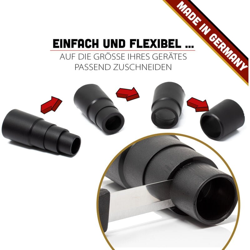 Thumbnail - Fixedbyu - Universal Reduzierstück Absaug Adapter weich für Staubsauger Nass Trockensauger Mehrzwecksauger und Elektro W...