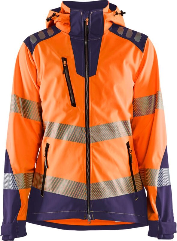 Arbeits-Softshelljacke mit hoher Sichtbarkeit für Damen 4791 - Orange/Navy M