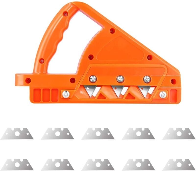 Gipskarton-Schneidwerkzeug, Gipskarton-Hobelwerkzeug, manueller Trockenbauhobel, 45°-Hobel, 60°-Hobel mit 10 Klingen für...