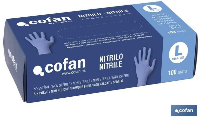 Karton mit 100 Einheiten Nitrilhandschuhe t - s