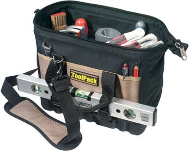Toolvizion Toolpack Werkzeugtasche mit Gummiboden, kleine Ausführung, 32 x 19 x 28 cm