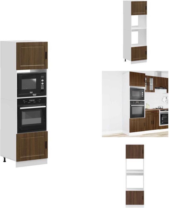 Herdumbauschränke 2 Stk. Porto Braun Eichen-Optik Holzwerkstoff - Herdumbauschrank - Herdumbauschränke - Backofenschrank...