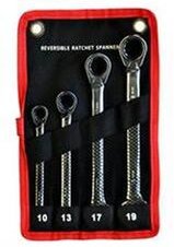 Ring-Ratschenschlüsselsatz, 4-tlg. 10, 13, 17, 19 mm in Tasche - Wemag