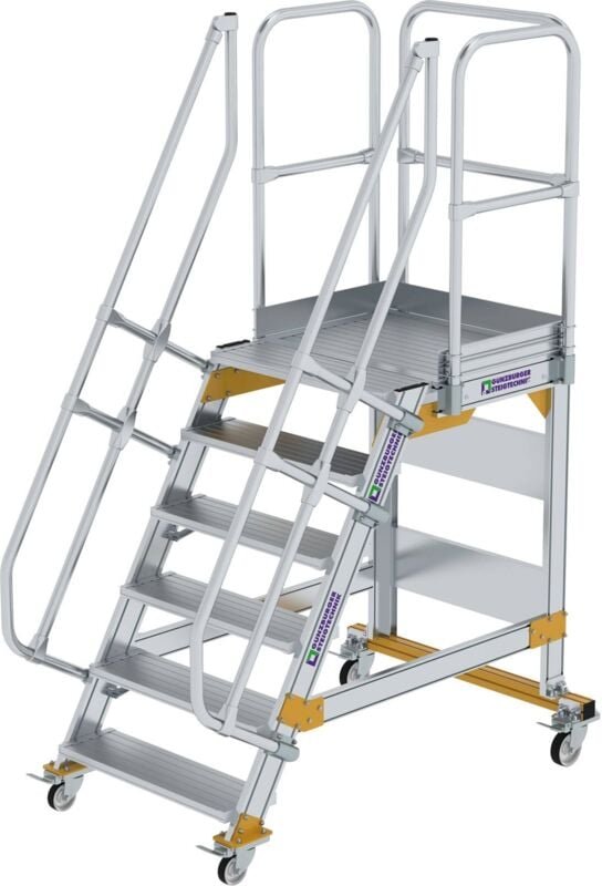 Plattformtreppe 60° fahrbar Stufenbreite 0,8 m 6 Stufen - 600726 - Günzburger Steigtechnik