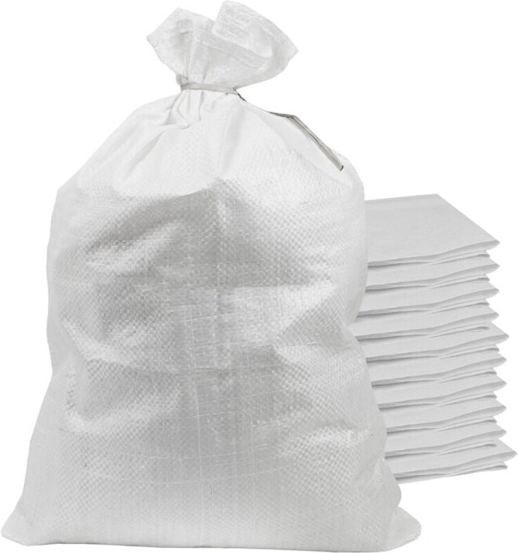 Dönges - Gewebesack ungefüllt für Hochwasserschutz, ideal als Sandsack verwendbar, 400x600mm, Sack mit Band - 10 Stück