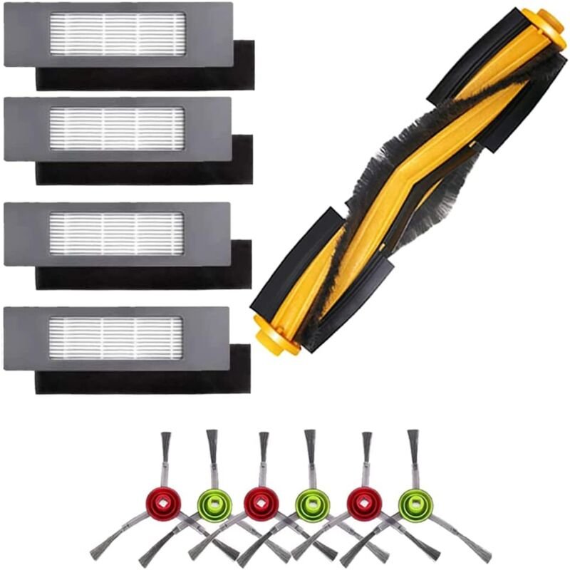 Zubehör für Ecovacs Deebot N8, T8, 1 Hauptbürste, 4 Filter, 6 Seitenbürsten für T8 N8 ozmo 950 920,Ersatz für Deebot T8,...