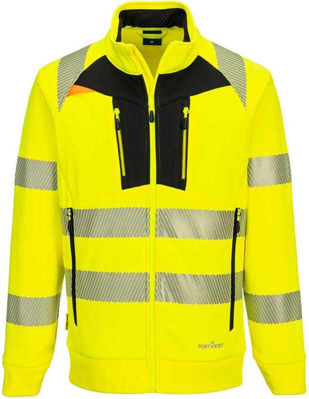 Kapuzensweatshirt mit Reißverschluss Hochsichtbarkeit DX4 Gelb/Schwarz M