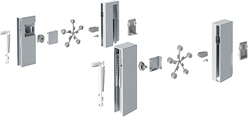 Schubkast.-Designelementadapter, InnoTech Atira, 9196320, mit Spreizzapfen, grau - Hettich