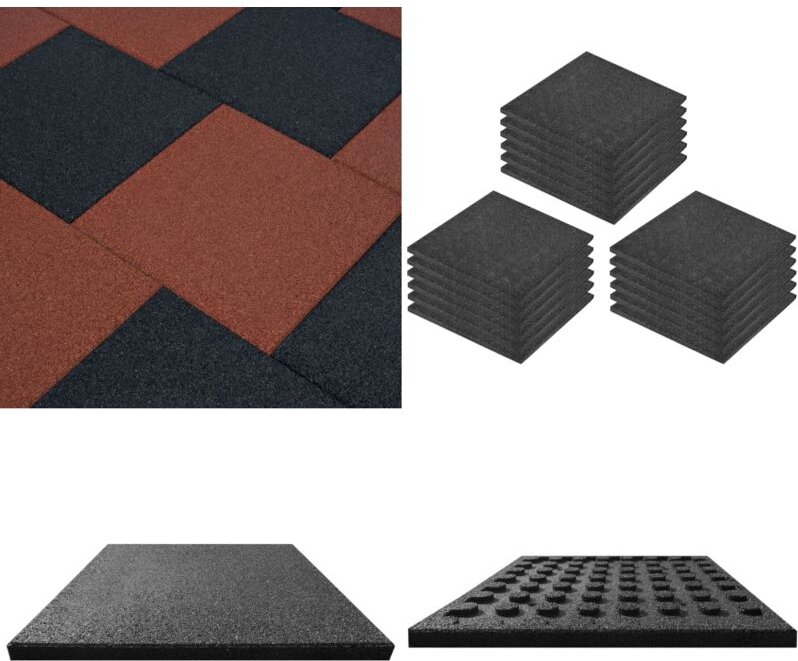 Fallschutzfliesen 18 Stk. Gummi 50 x 50 x 3 cm Schwarz - Fallschutzmatte - Gummigummi - Spielbereichsicherung - Kinderga...