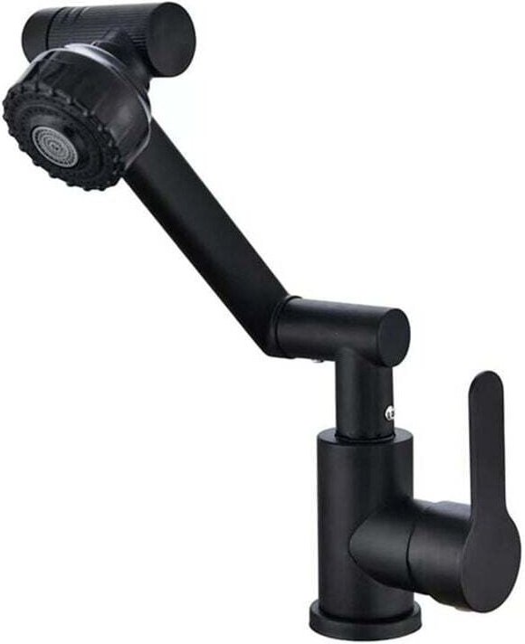 Ausziehbarer Küchenhahn, 1080° flexible Drehung, Küchenmischbatterie, schwarzer Edelstahl-Unterfenster-Spültischhahn - U...