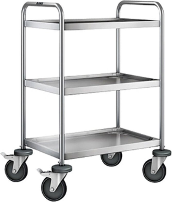 Servierwagen aus Edelstahl - 3 Platten 800x500 mm - Tragkraft 120 kg - 885006055