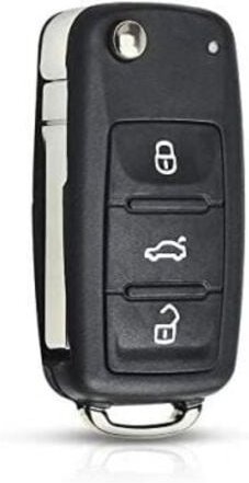 Thumbnail - Guscio di ricambio pieghevole per chiave auto per vw Volkswagen Golf Mk6 T1guan Polo Passat cc Seat Skoda Octavia 3 puls...