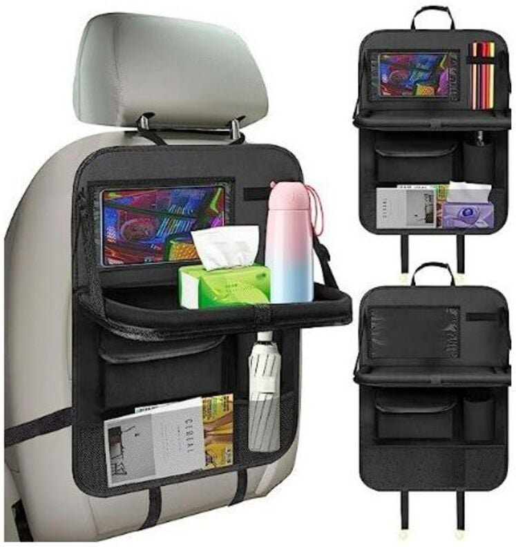Thumbnail - CHOYCLIT Auto-Organizer, Kinder-Auto-Organizer mit Ablage und Handy-/Tablet-Tasche, wasserdichte Auto-Rücksitz-Organizer...