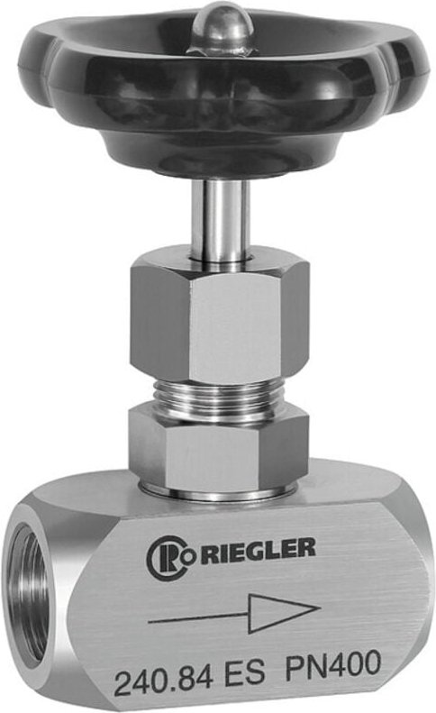 Nadelventil, Edelstahl 1.4571, g 1/2, dn 8, pn max. 400 bar - Riegler