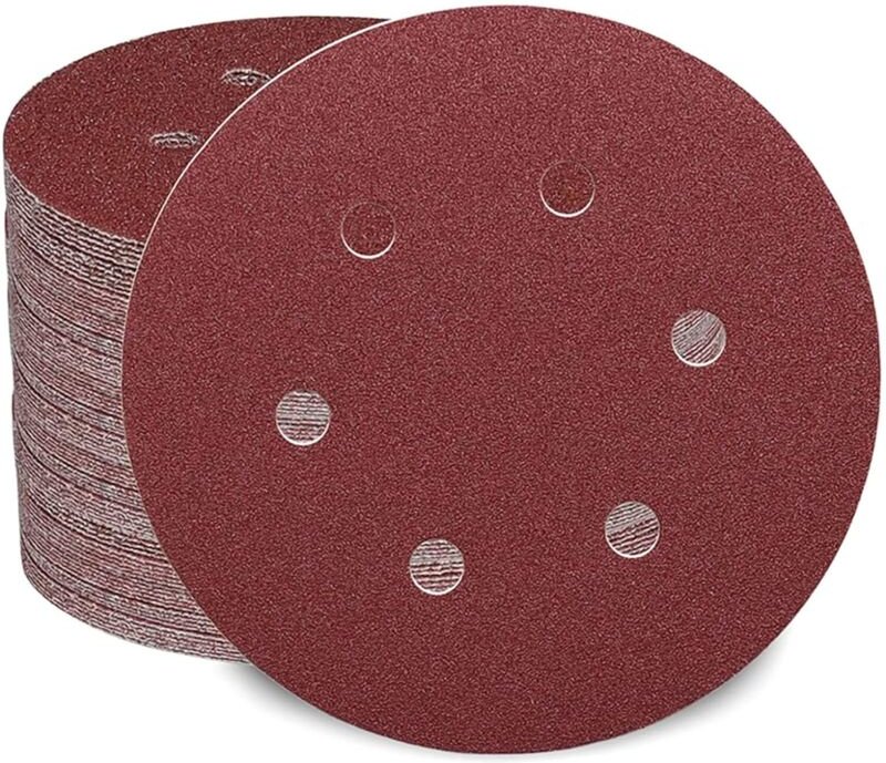100 Stück 150 mm Schleifscheiben, Körnung 40/60/80/120/180/240/320/400/600/1000, 6 Löcher, ideal zum Schleifen/Polieren/...