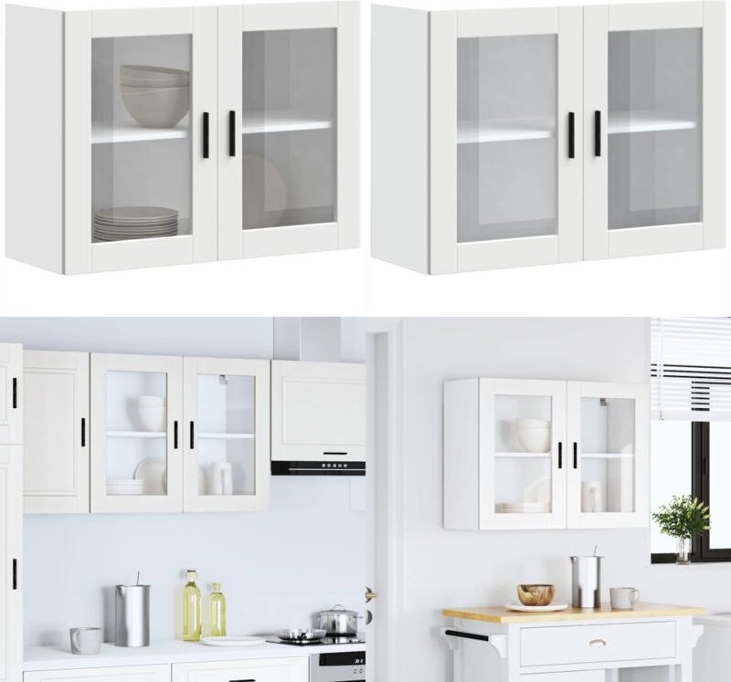 Küchen-Hängeschrank mit Glastür Porto Weiß - Vidaxl