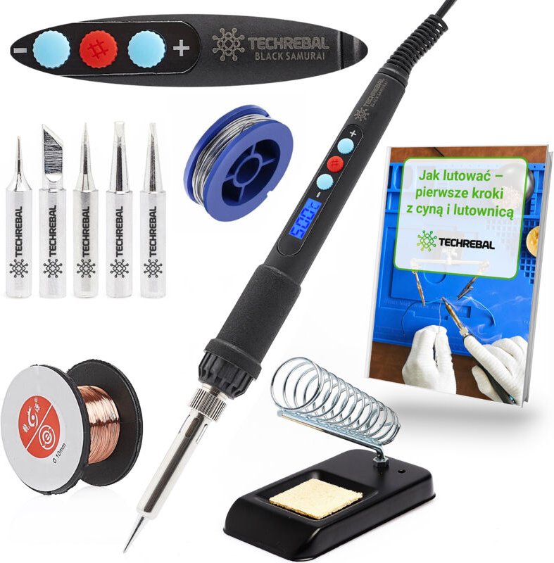 Techrebal „Black Samurai“ TBS60W 60-W-Präzisionslötkolben mit Display und Lötset