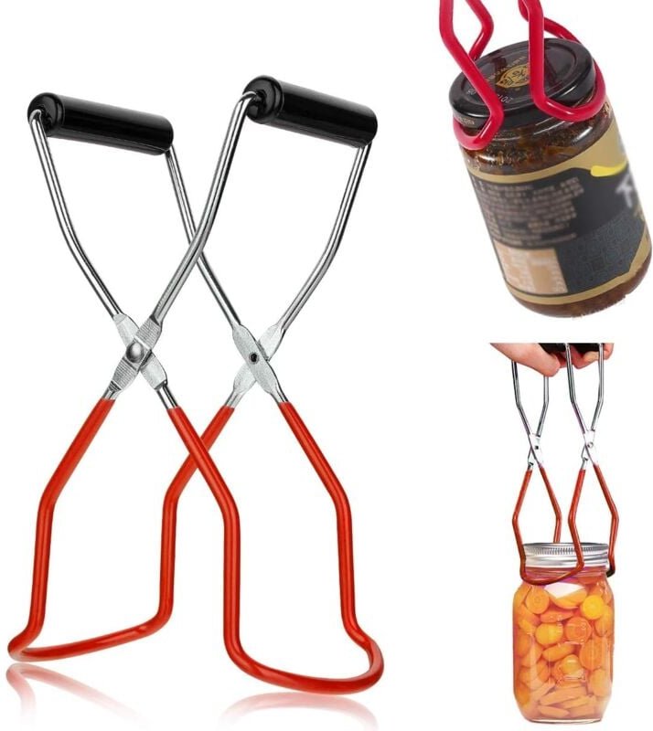 Fitags - Glaszange, Verbrühschutz-Clip, Glaszange, Einmachglasheberzange aus Edelstahl mit Griff für heiße Einmachgläser...