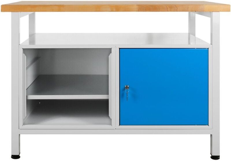 Werkbank 1200x600x840mm Werktisch Packtisch mit 1 Türe und 2 Fachböden - ADB