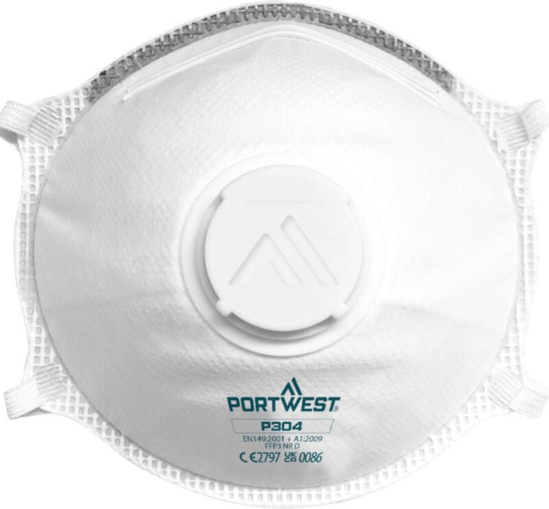 Pack mit 10 FFP3-Masken, Dolomit, leichte Atemschutzmaske, Weiß