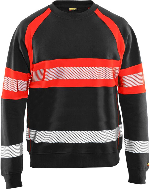 Thumbnail - Hochsichtbarer Arbeitssweatshirt 3359 - Schwarz/Neonrot XL