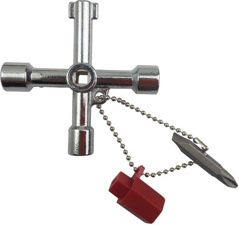 Fitags - Universal-Schaltschrankschlüssel, Dreieckschlüssel, Vierkantschlüssel für Zug-Schaltschrankaufzüge, multifunkti...