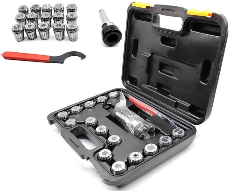 Spannzangenfutter Set 17tlg, Prazision Spannzange ER32 MK3 M12 Federzange Gravieren und Fräsen Drehmaschine Werkzeug 3-2...