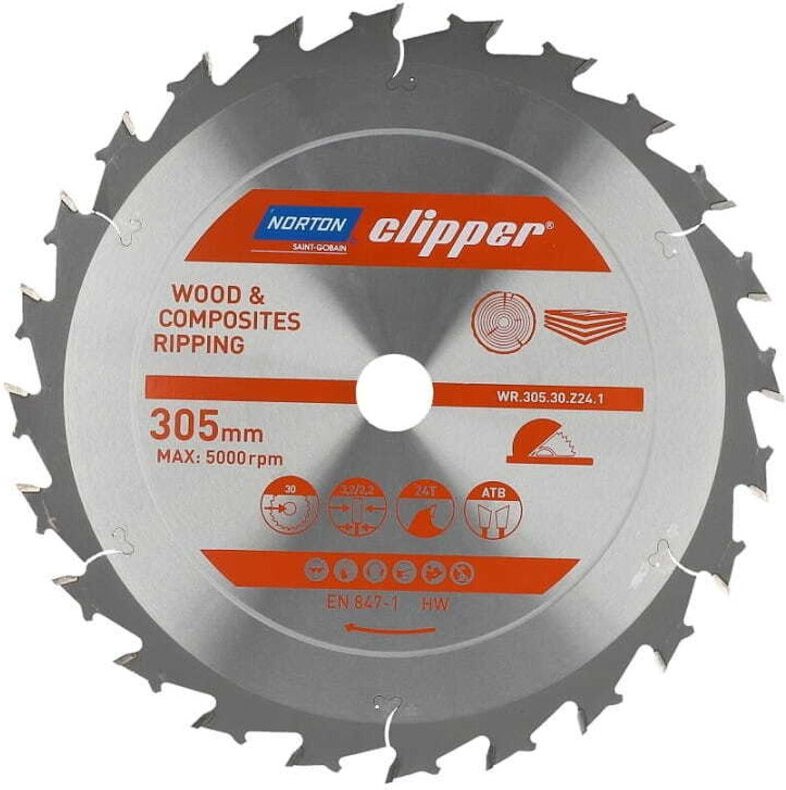 NORTON KREISSÄGE 305 mm x 30 mm x 24z HOLZ & VERBUNDWERKSTOFFE ATB (3,2 / 2,2)