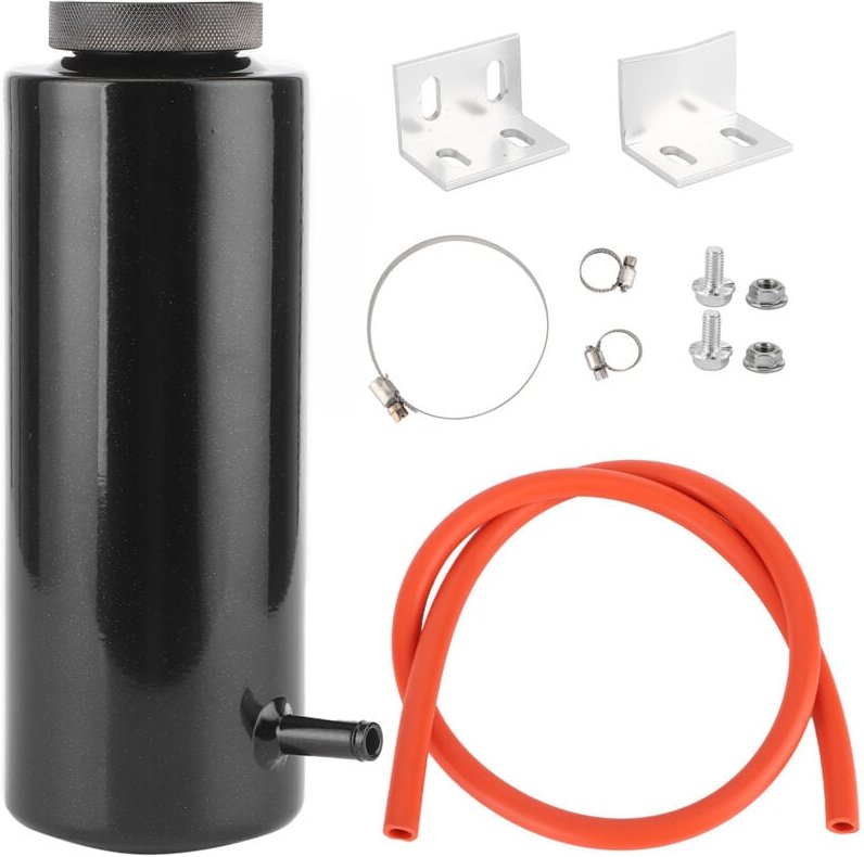 Zoternen - Aluminium-Kühler-Kühlmittel-Auffangbehälter, Überlaufbehälter, 80 ml, universell, Schwarz