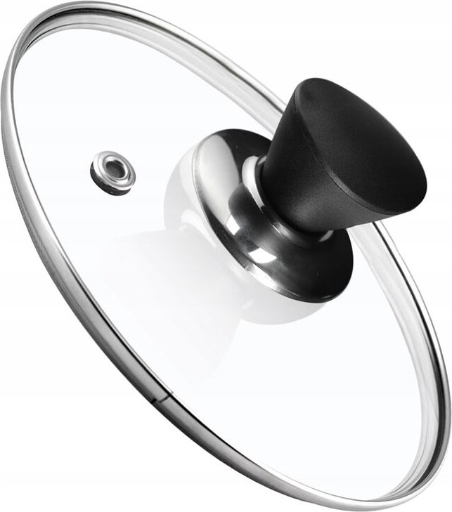 Kadax - Topfdeckel, Universaldeckel aus Glas mit Schwarzmatt griff, Deckel, 14 cm