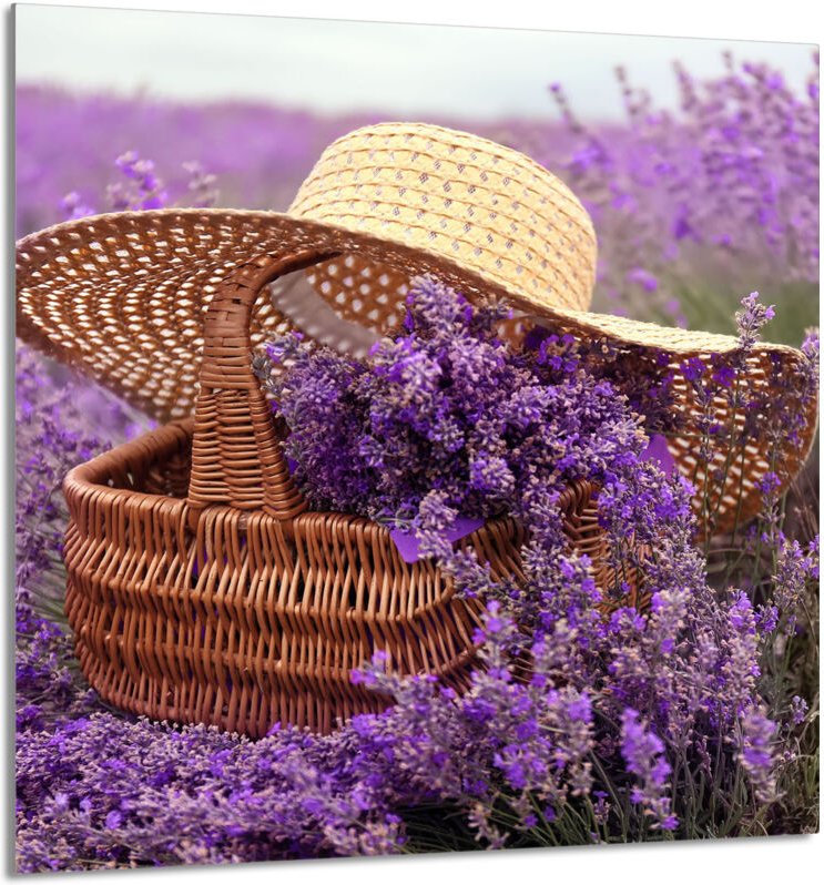 GLASPLATTE FÜR KÜCHE 60x65 Lavendel