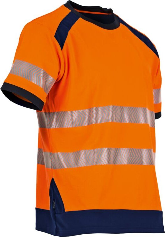 Arbeits-T-Shirt MC MAILLE HV LAMPION - Marine/Neonorange XL