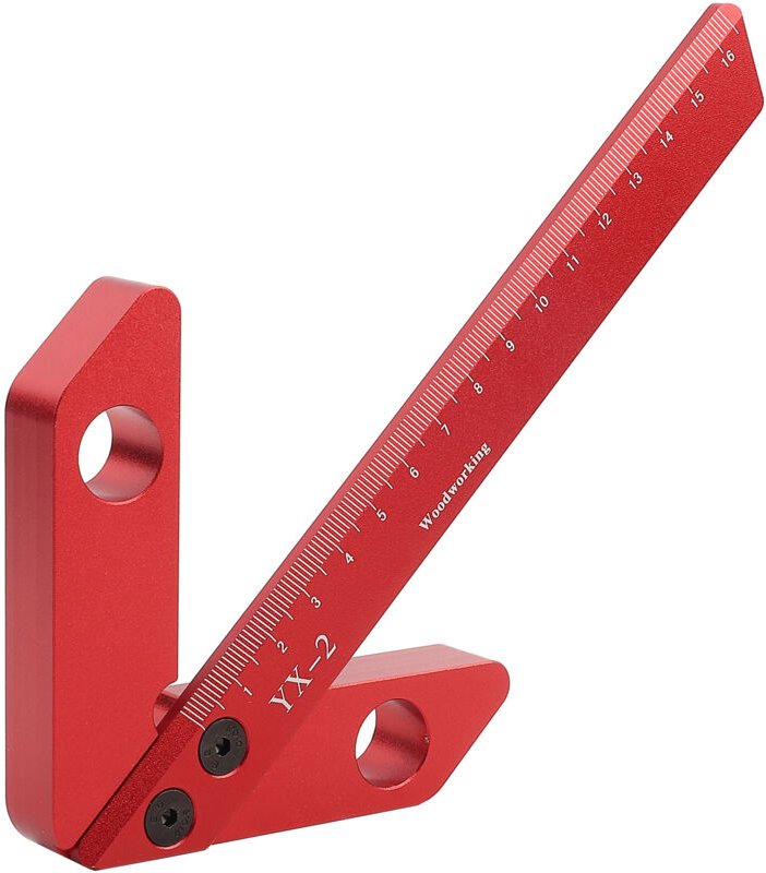 Zoternen - Rundes Herzlineal mit rechtwinkliger Lehre 45/90 Grad für Schreiner