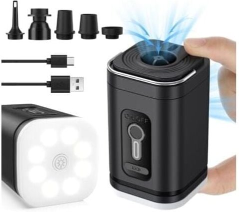 Thumbnail - XVX - Elektrische Luftpumpe, elektrischer Inflator, Luftmatratzen-Inflator, Mini-Elektro-Luftpumpe, Luftmatratzenpumpe, ...