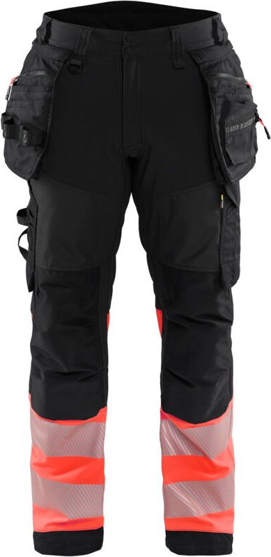 Arbeitssoftshellhose Hochsichtbarkeit Klasse 1 1821 - Schwarz/Rot M - FR(44) - SE(C50) - Lang
