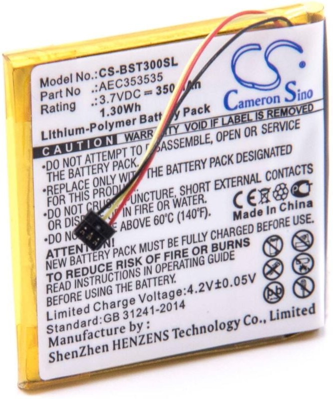 Vhbw - 1x Akku Ersatz für Beats AEC353535 für Wireless Headset Kopfhörer (350 mAh, 3,7 v, Li-Polymer)