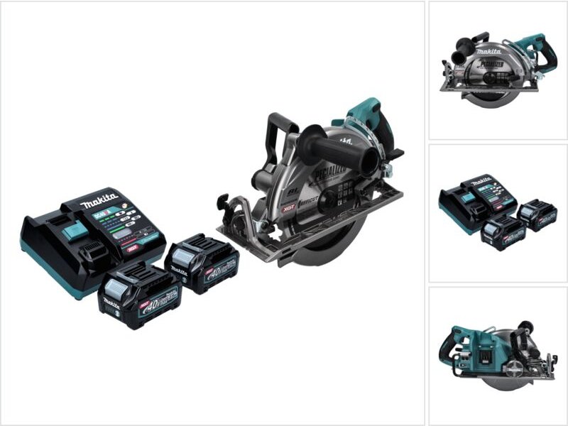 Makita RS 002 GD2 Akku Handkreissäge 40 V max. 260 mm Brushless + 2x Akku 2,5 Ah + Ladegerät
