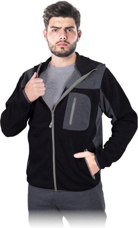Herren Sweatjacke in Schwarz/Grau XXXL